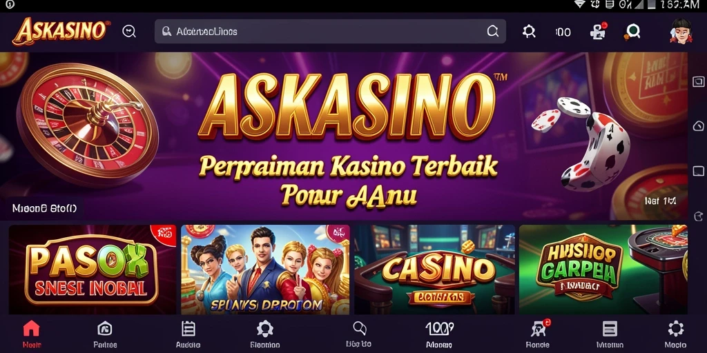 Screenshot ASKASINO menampilkan gameplay yang mendebarkan dan penuh warna.