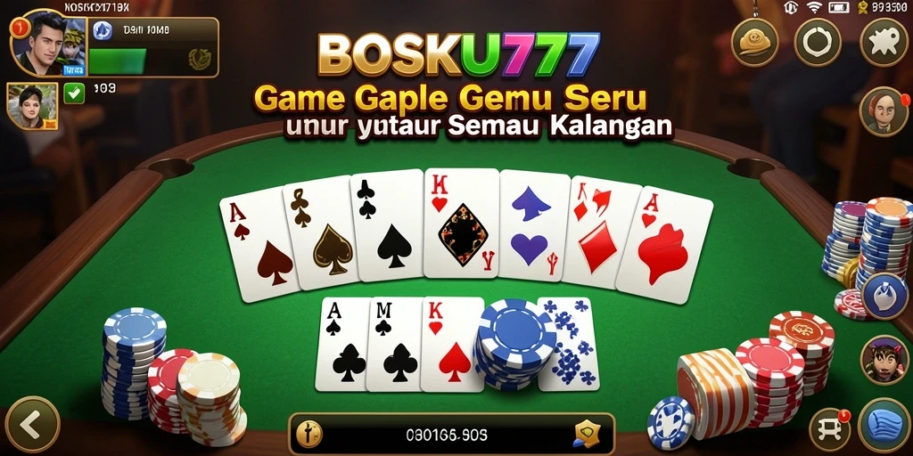 Tampilan seru gameplay Gaple di BOSKU777.