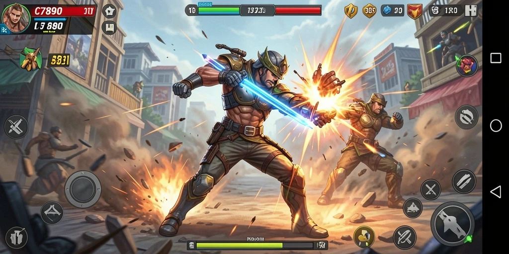Tampilan menarik dari gameplay C7890 dengan aksi penuh kekuatan.