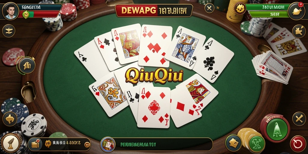 Tampilan gameplay seru dalam permainan DEWAPG QiuQiu.