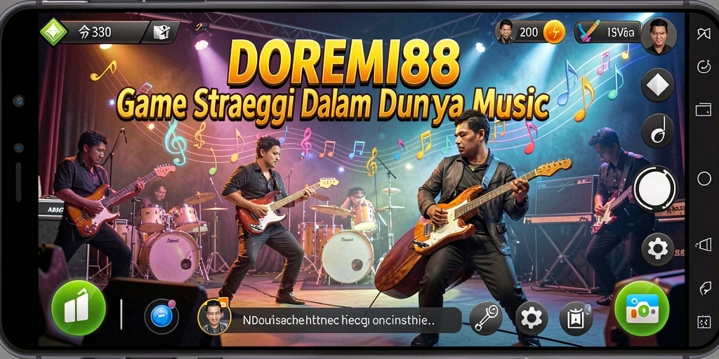 Tampilan gameplay mendebarkan dari DOREMI88 yang memadukan musik dan taktik.