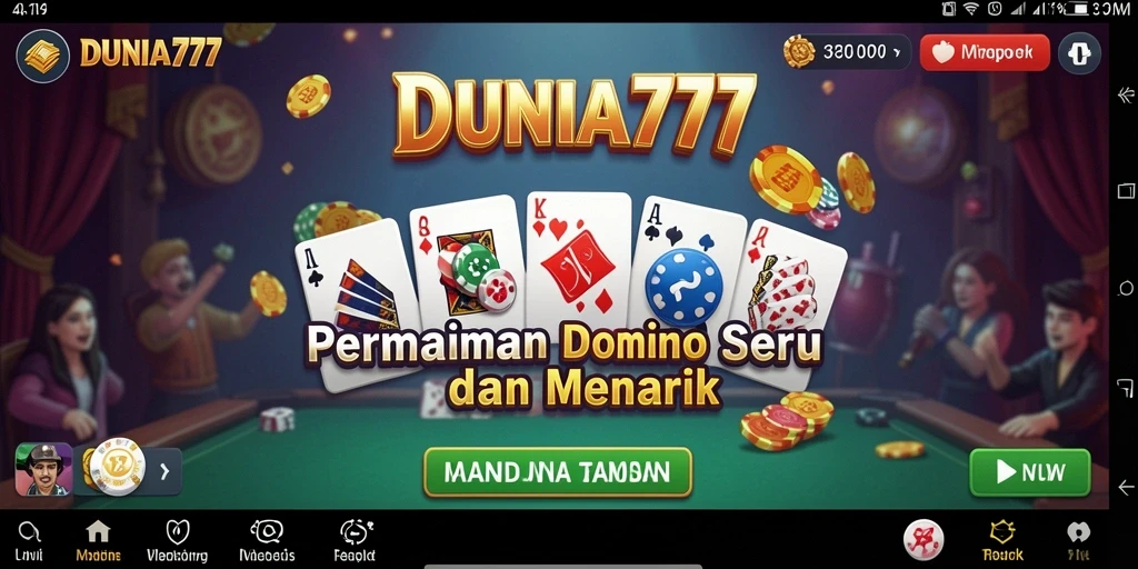 Screenshot gameplay DUNIA777 yang menampilkan permainan Domino.