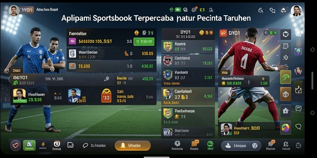 Tampilan aplikasi DYO1 dengan fitur taruhan yang menarik.
