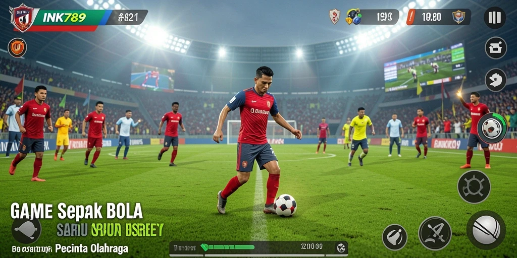 Tampilan gameplay menarik dari INK789 dengan aksi sepak bola penuh semangat.