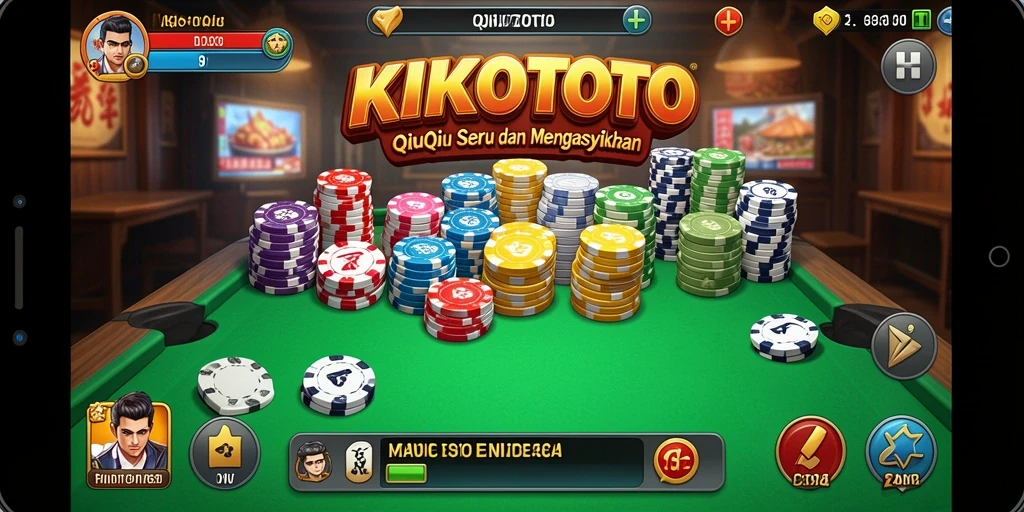 Tangkapan layar gameplay QiuQiu KIKOTOTO yang seru dan kompetitif.