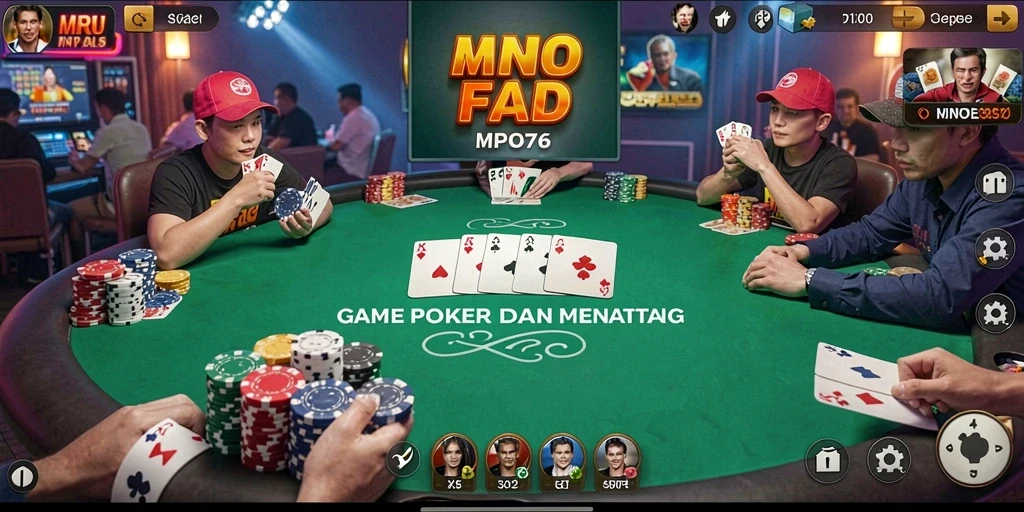 Tampilan menarik dari gameplay poker di MPO76.
