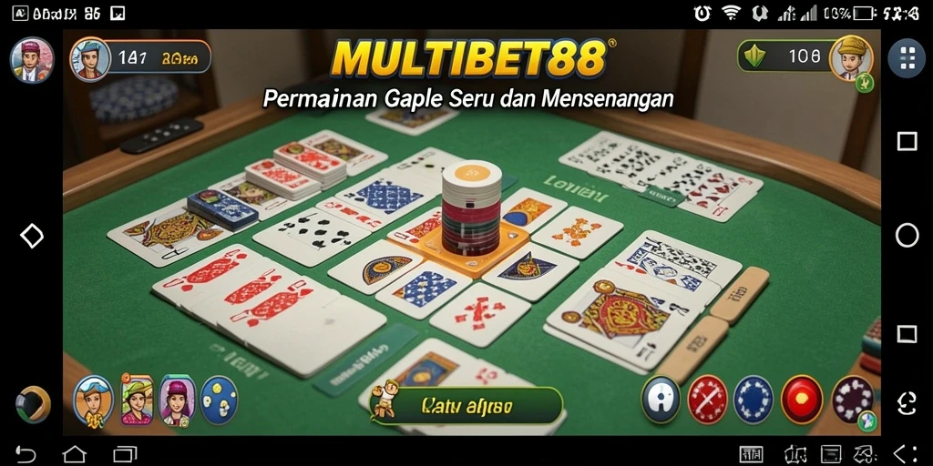 Tampilan gameplay MULTIBET88 yang menarik saat bermain Gaple.