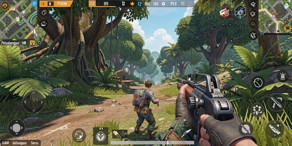 Tampilan gameplay seru dengan aksi menegangkan di P200M.