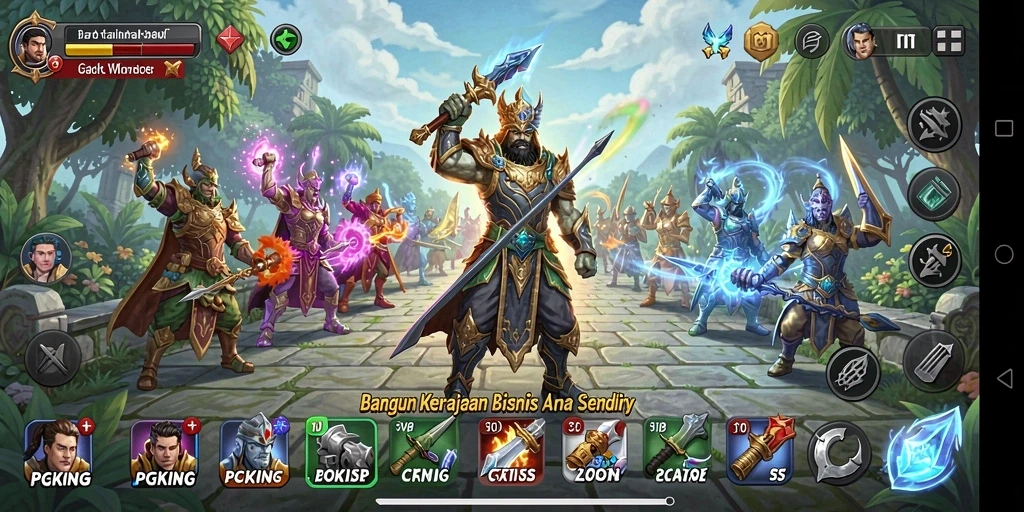 Tampilan gameplay PGKING yang menarik dalam membangun bisnis.