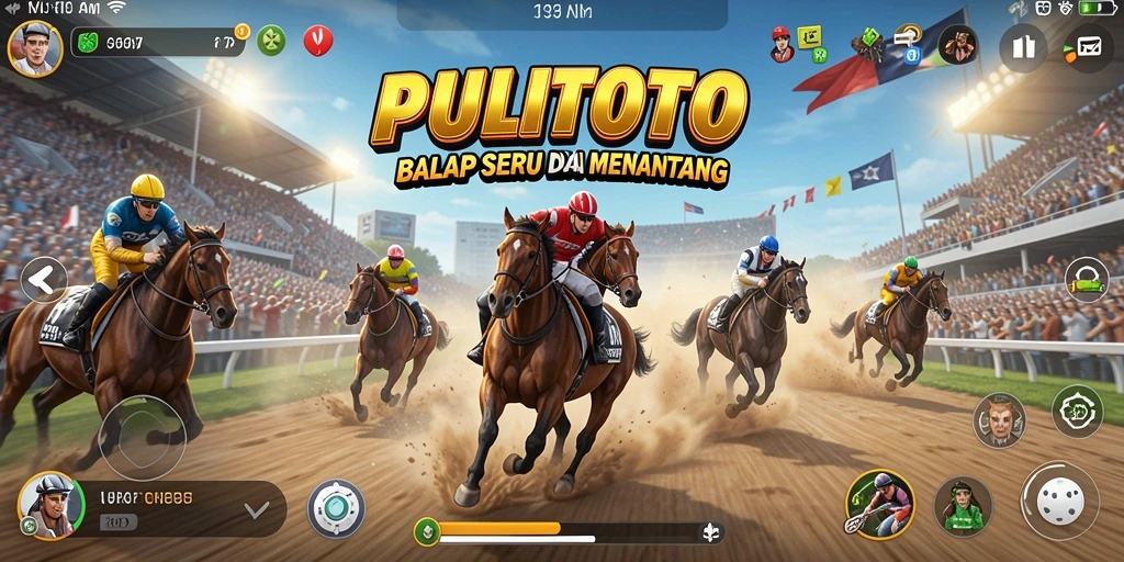 Tampilan gameplay balapan yang menegangkan di PULITOTO.