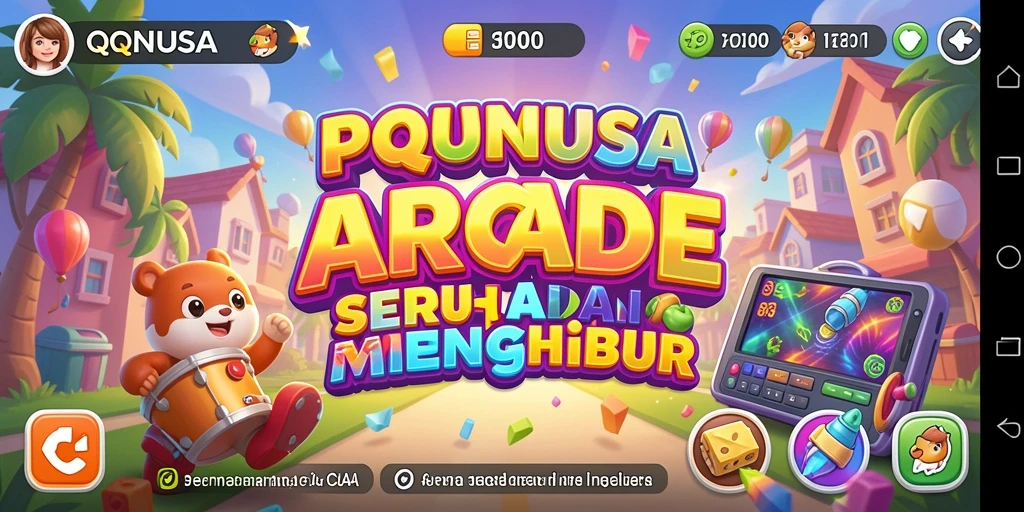 Screenshot menampilkan aksi gameplay seru QQNUSA yang penuh warna.