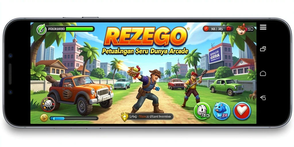 Tampilan gameplay seru dari REZEGO yang adiktif dan penuh tantangan.