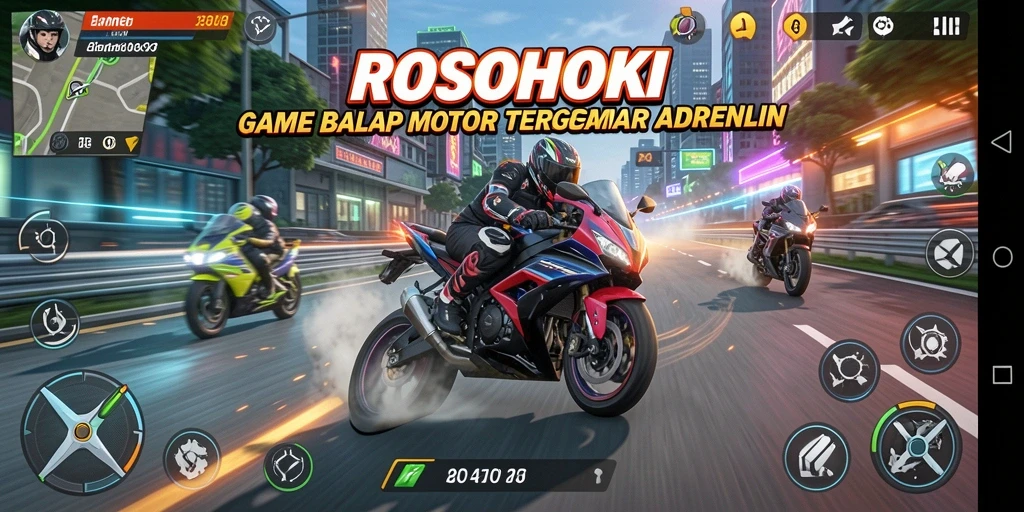 Tangkap momen cepat dalam gameplay balapan motor yang intens.