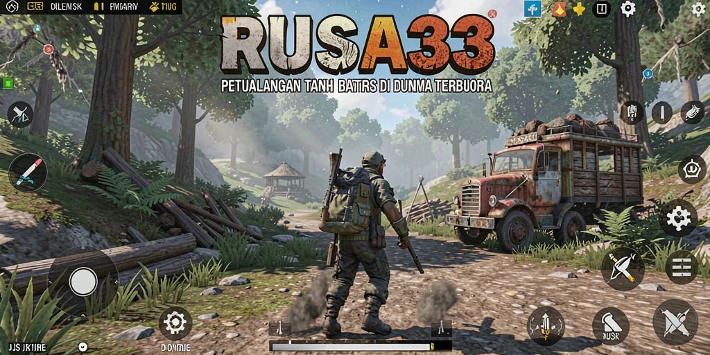 Tangkapan layar menunjukkan aksi seru di RUSA33 dalam dunia terbuka.