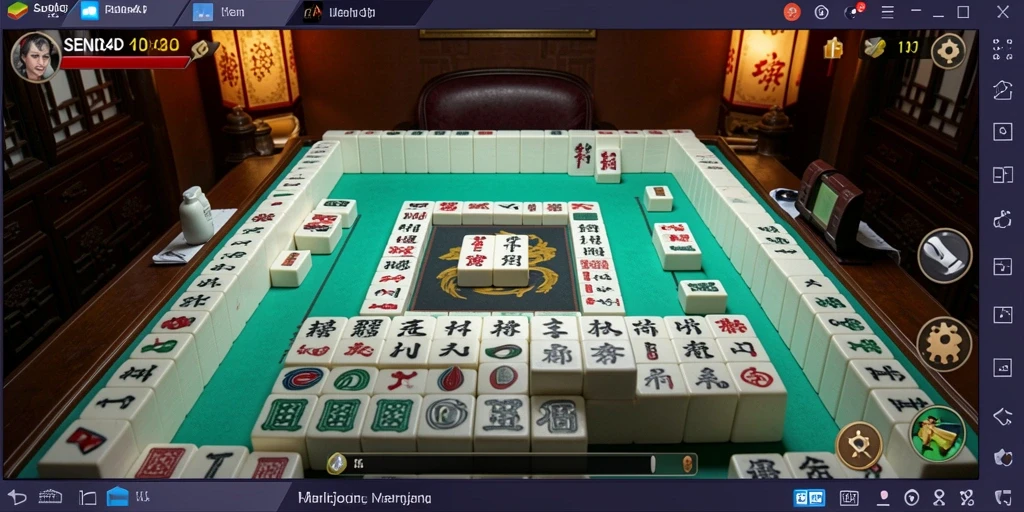 Tampilan gameplay mengasyikkan dari SENIOR4D yang penuh tantangan Mahjong.