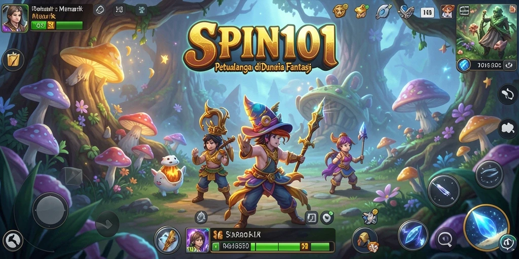 Tampilan gameplay SPIN101 yang penuh warna dan menakjubkan.