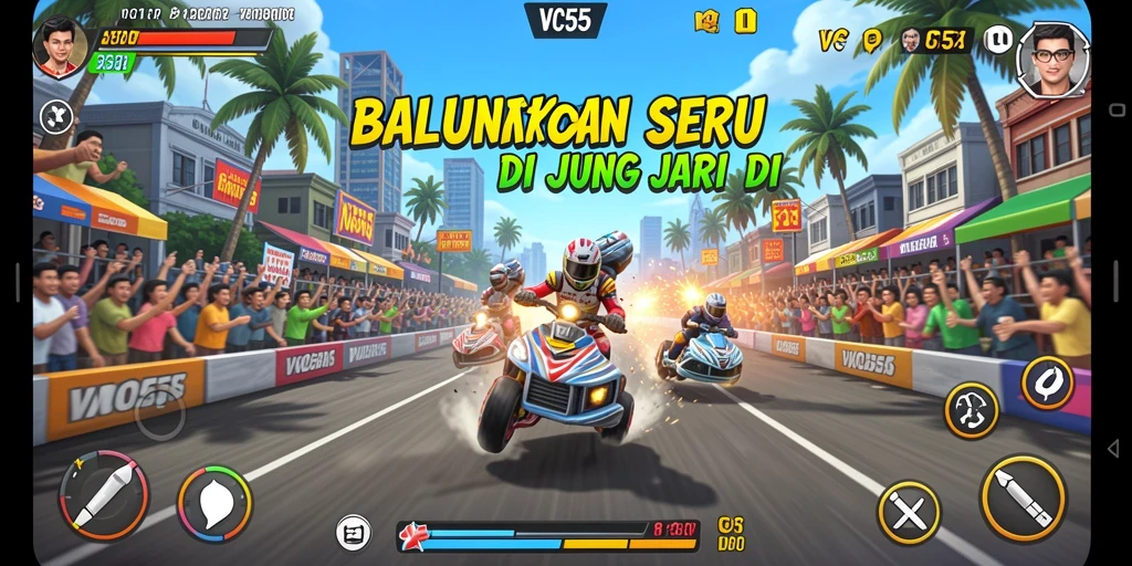Tampilan menakjubkan dari gameplay balapan VC55.