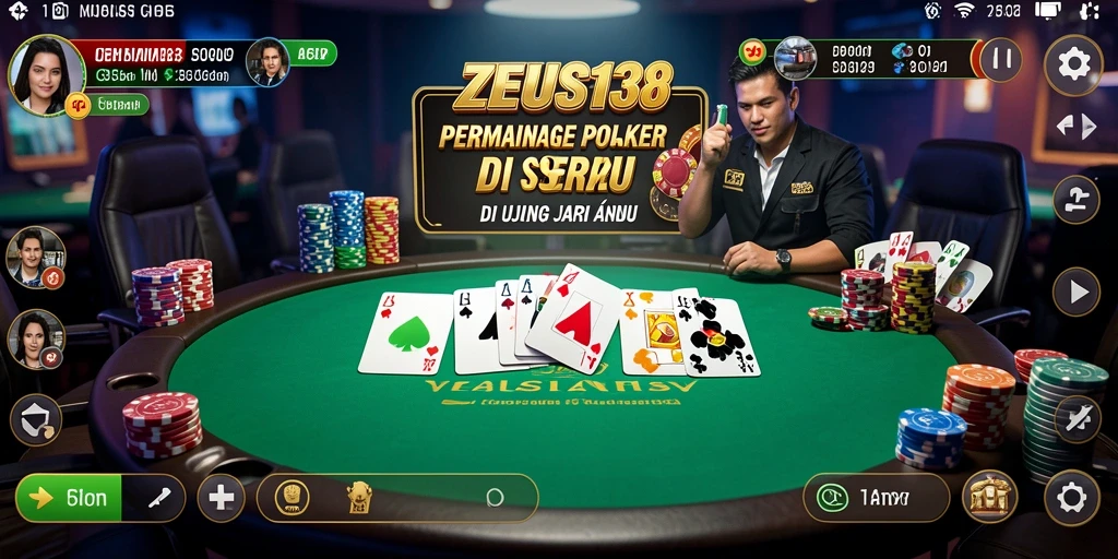 Tampilan gameplay Poker yang seru dan menggembirakan di ZEUS138.