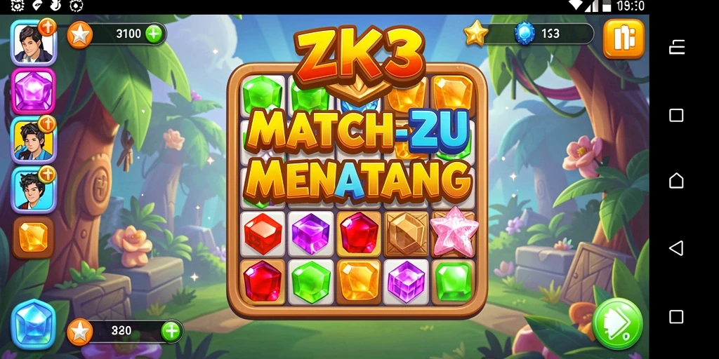 Tampilan gameplay ZK3 yang seru dan penuh warna.